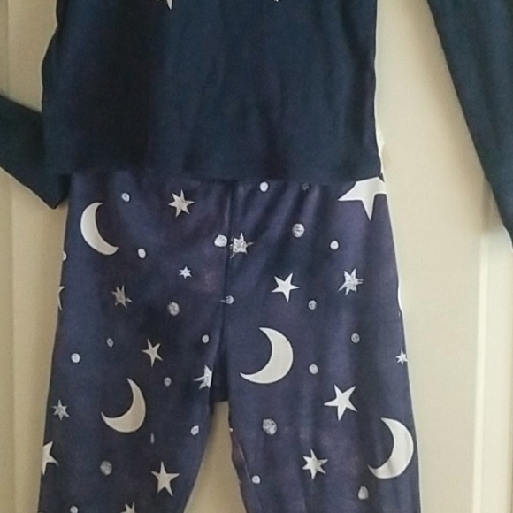 Cat & Jack Girls Pajamas Moon and Stars Navy Size 8 - Picture 3 of 11